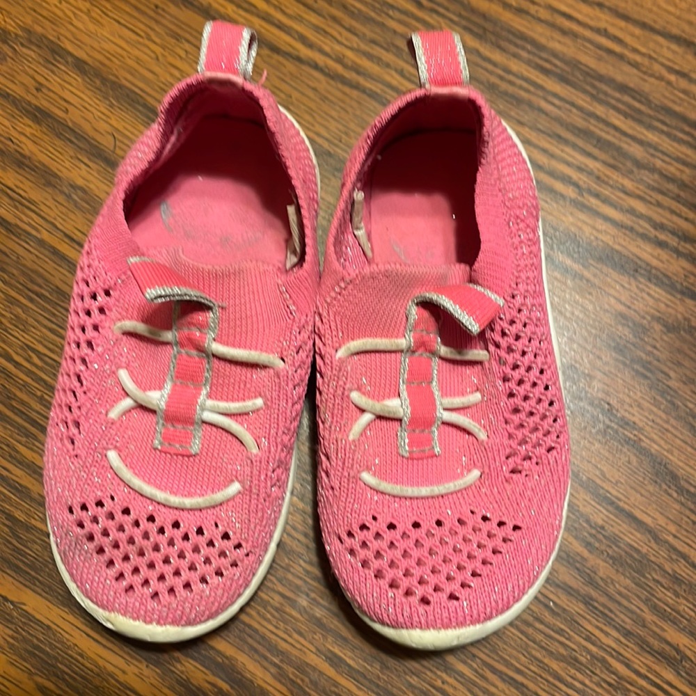 Girls size 6 pink slip on tennis shoes